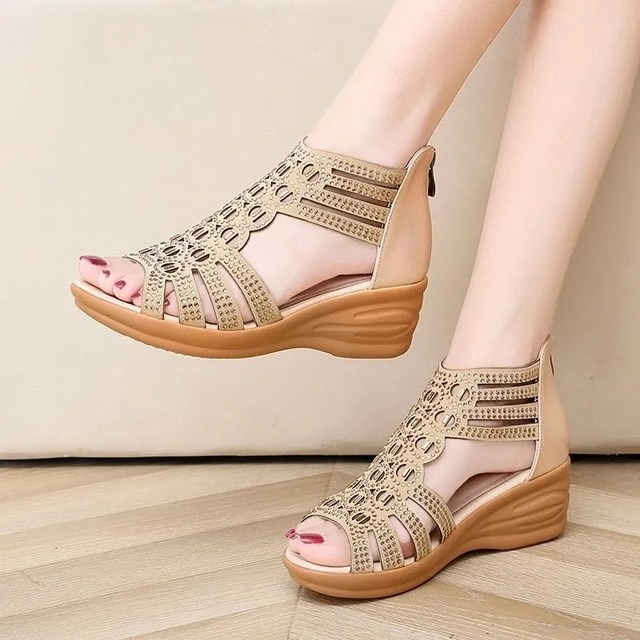 Deana Caged Wedge Sandals | Women's Gladiator Summer Sandals
