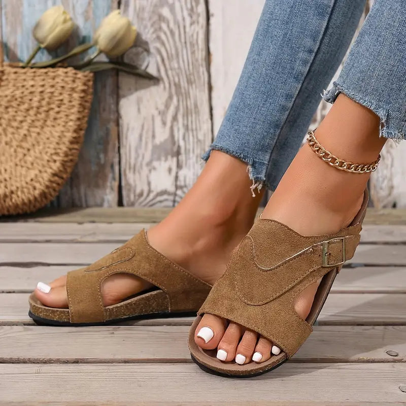 Lidiya Wide-Band Flat Sandals | Women's Slingback Comfort Sandals