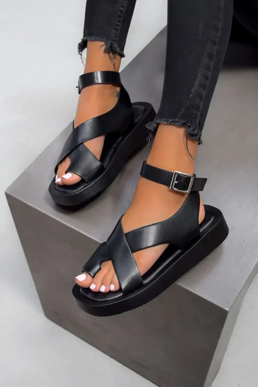 Paloma Criss-Cross Platform Sandals | Women's Ankle-Strap Sandals