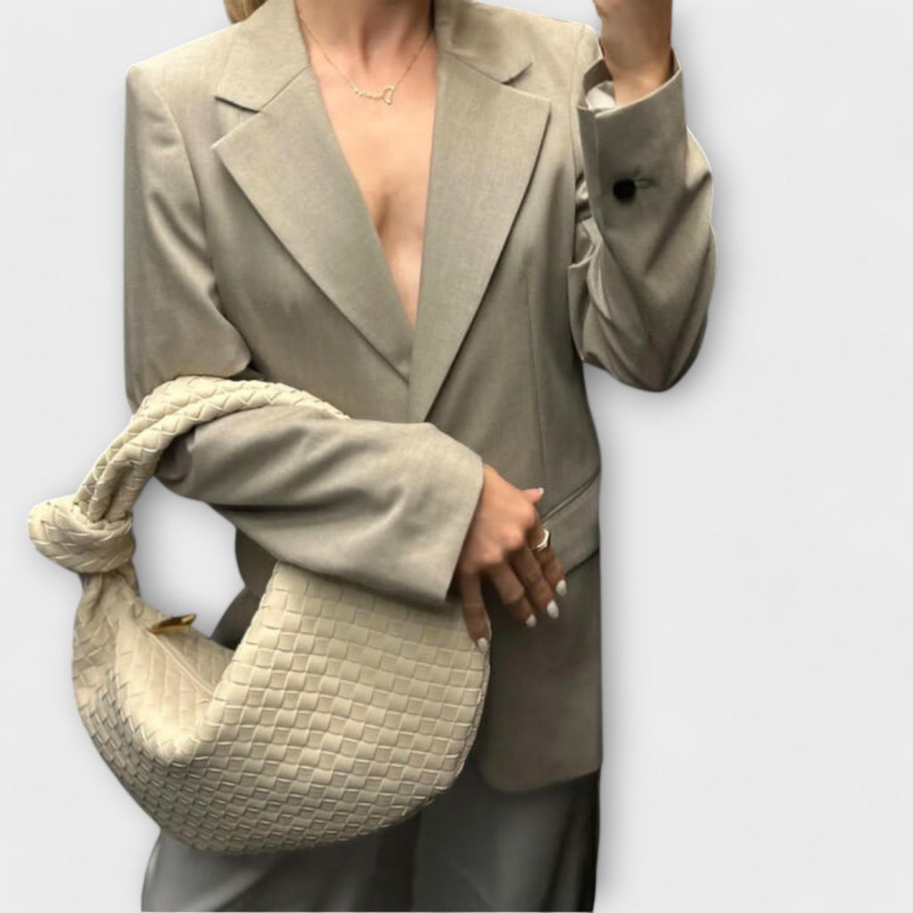 Millie knotted-handle woven hobo shoulder bag