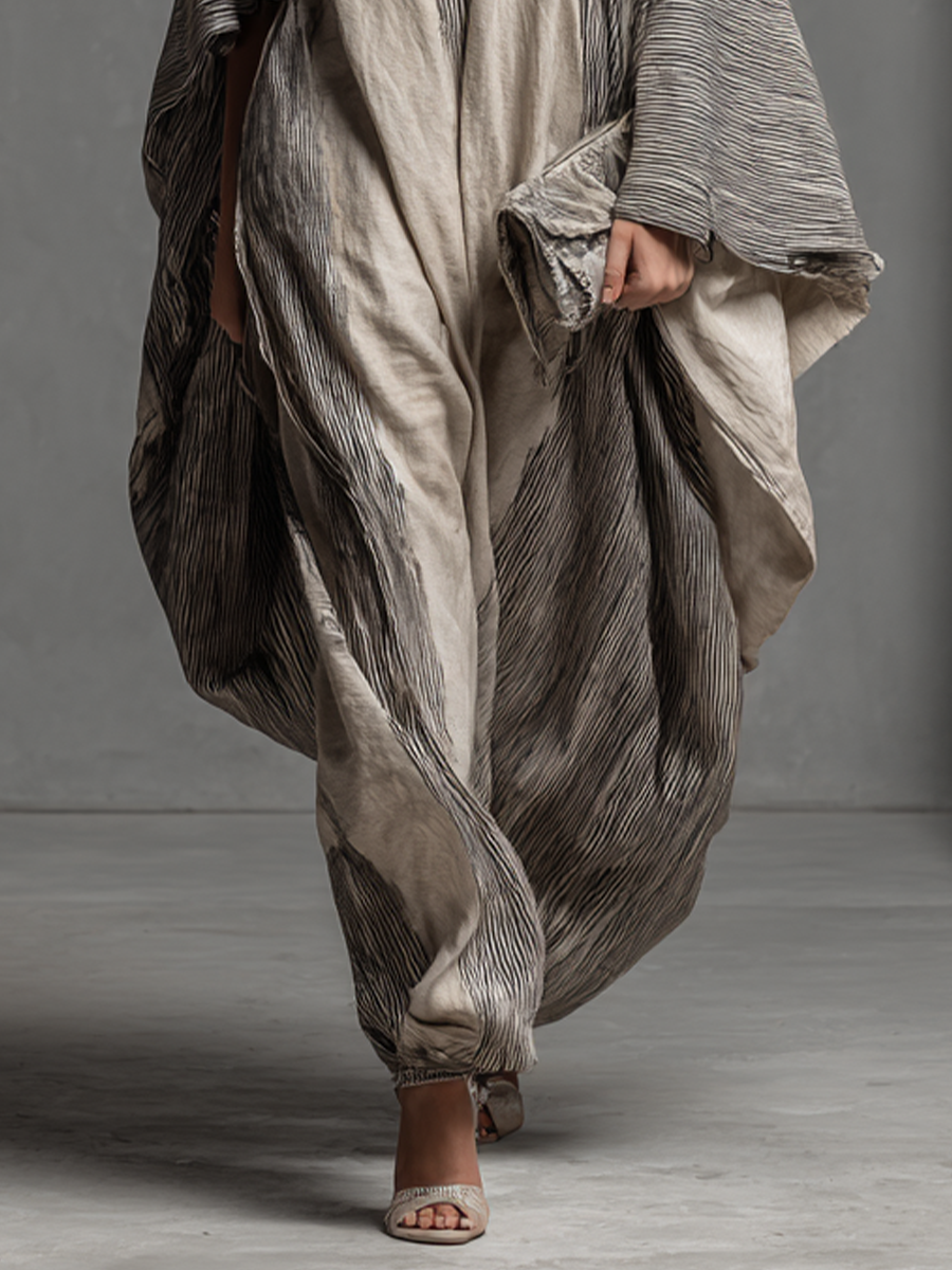 Eloise striped batwing maxi kaftan dress