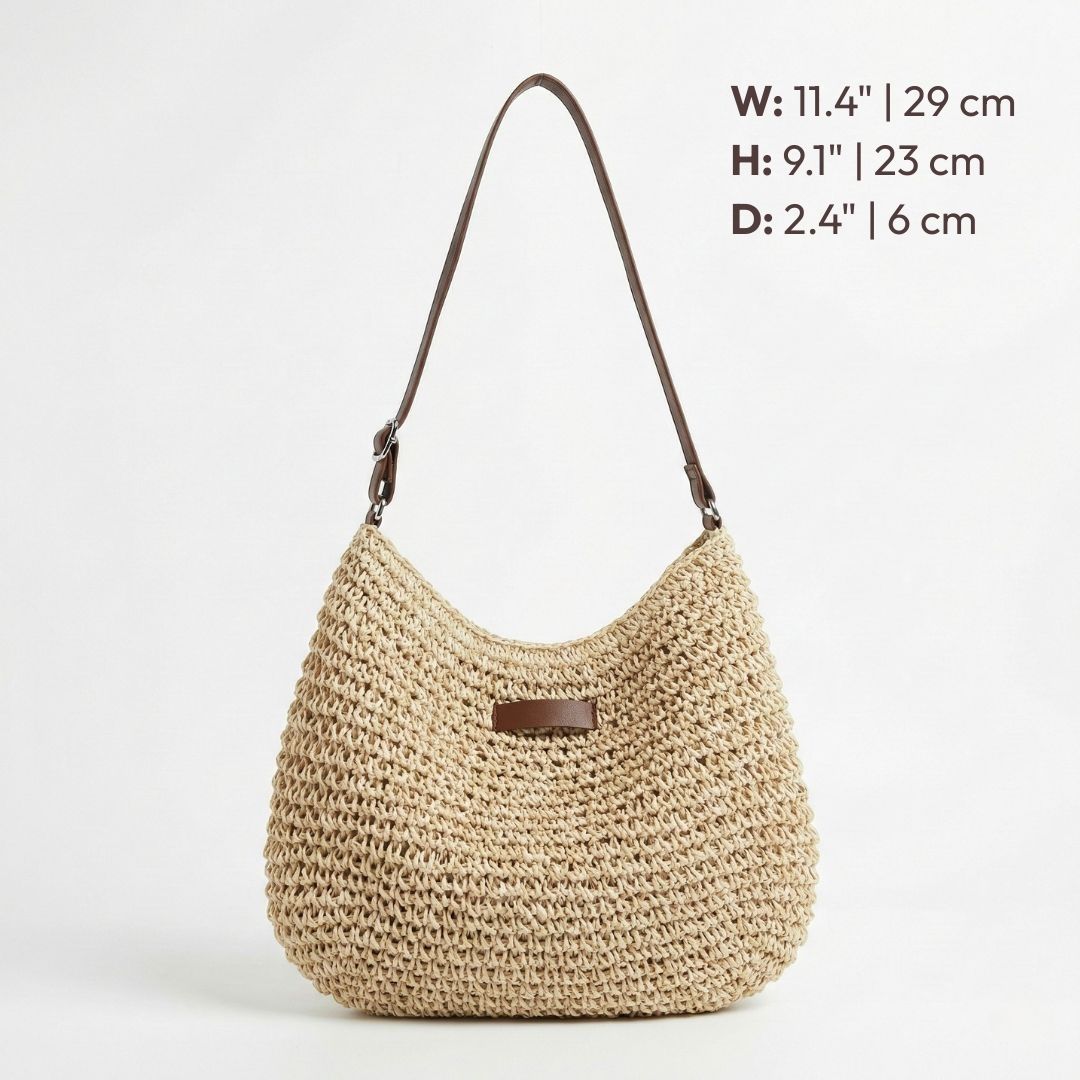 Mercy crochet zip-top hobo shoulder bag