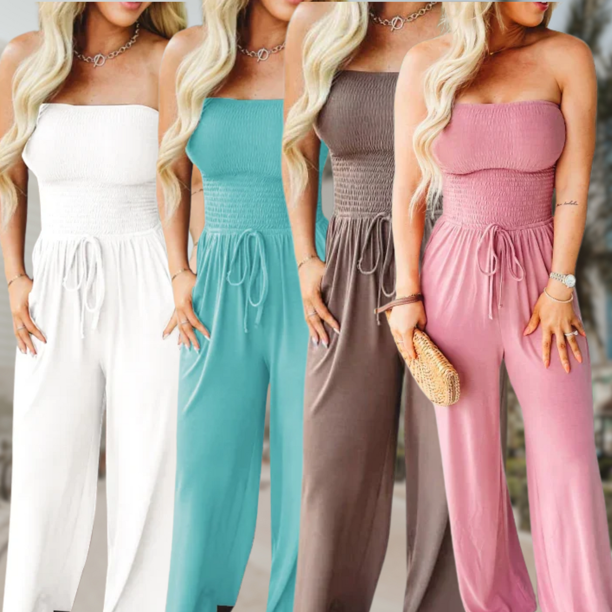 Bella Strapless Jumpsuit | Women's Wide-Leg One-Piece