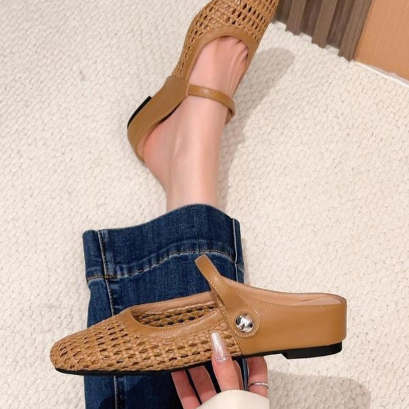 Mira Woven Mule Flats | Women's Mary Jane Slip-On Shoes