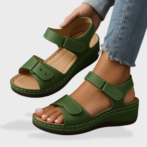 Vera Twin-Strap Wedge Sandals | Women's Cushioned Comfort Sandals