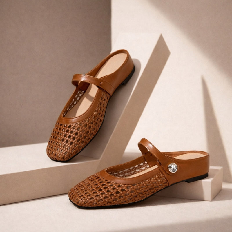 Mira Woven Mule Flats | Women's Mary Jane Slip-On Shoes