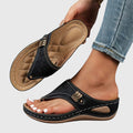 Zara Embroidered Wedge Sandals | Women's Toe-Post Slip-On Sandals