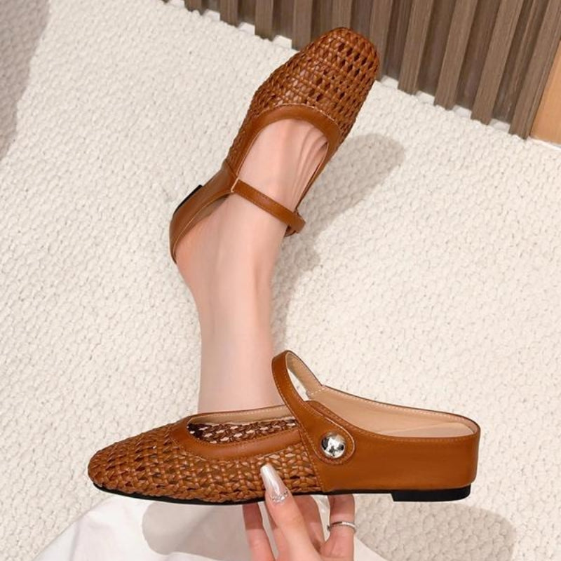 Mira Woven Mule Flats | Women's Mary Jane Slip-On Shoes