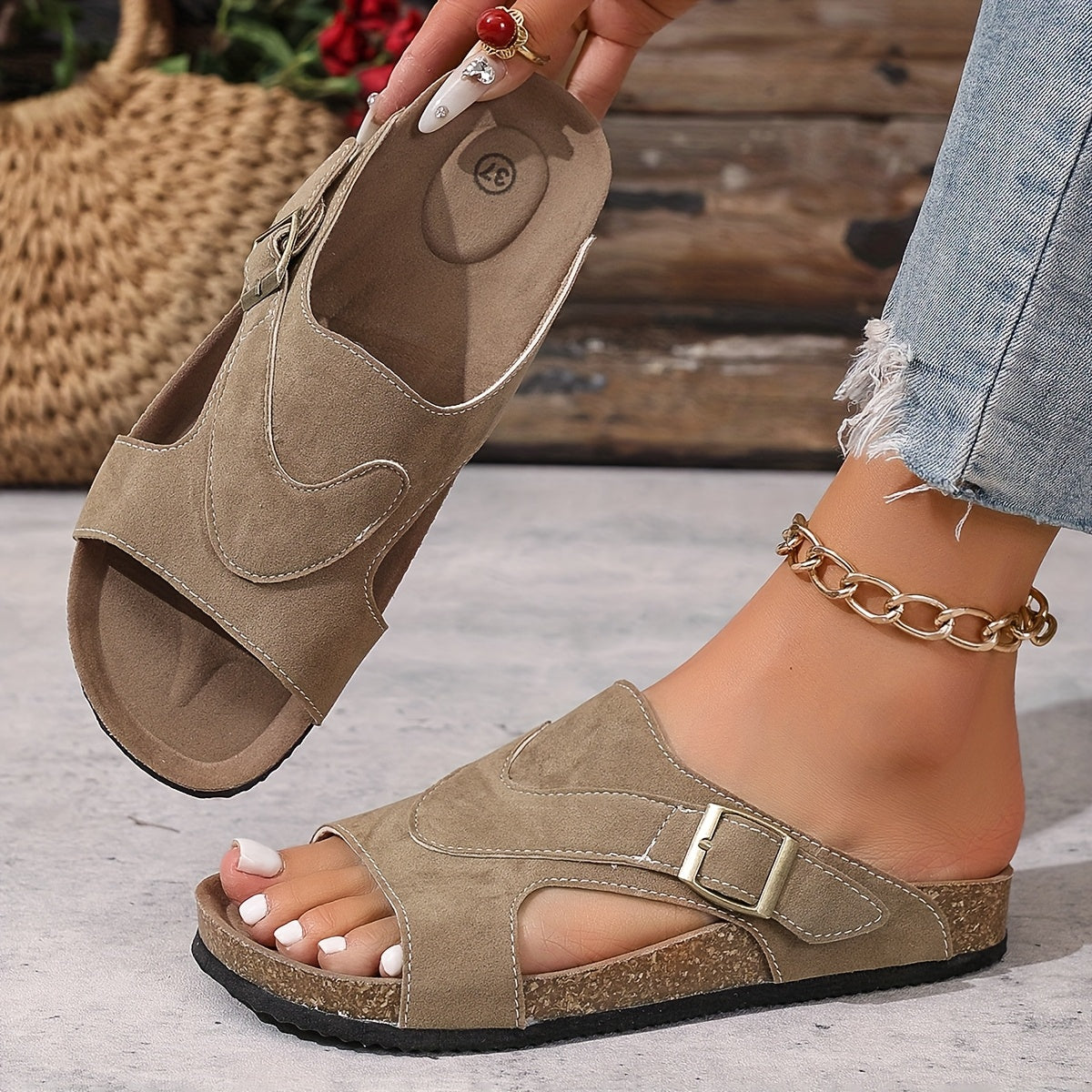 Lidiya Wide-Band Flat Sandals | Women's Slingback Comfort Sandals