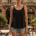 Malia double-strap eyelet swing cami