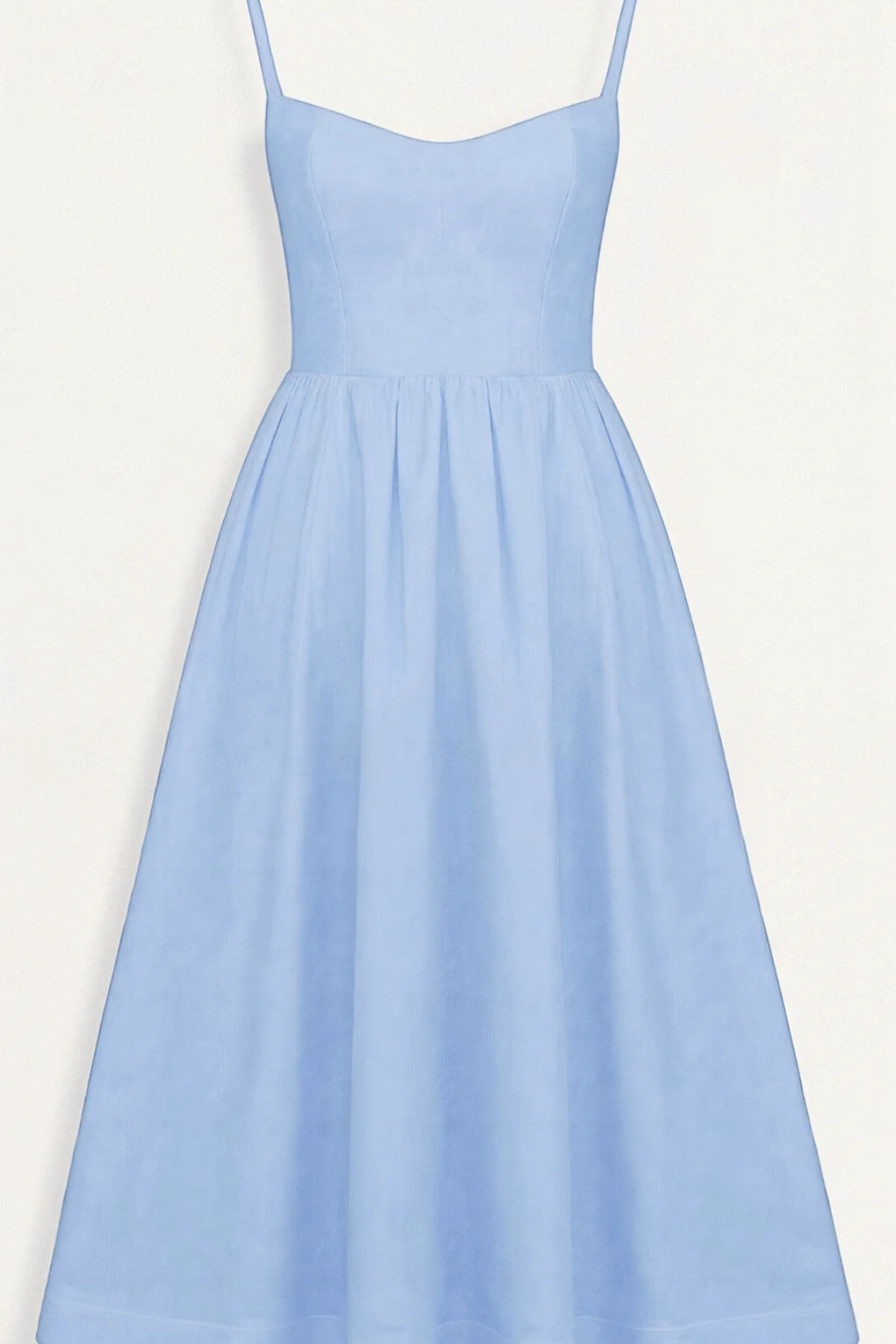 Ines scoop-neck fitted-bodice a-line midi sundress