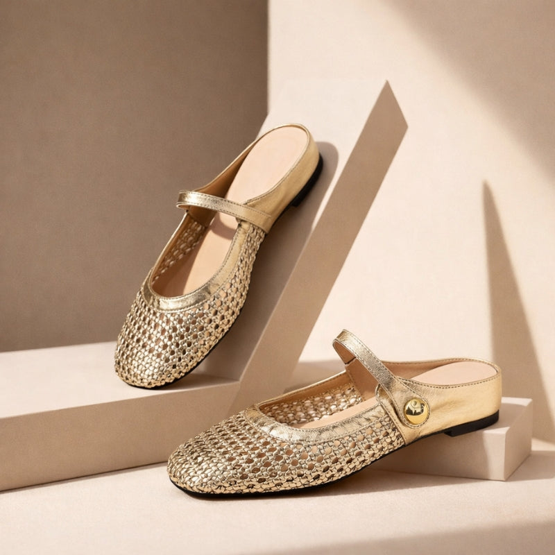 Mira Woven Mule Flats | Women's Mary Jane Slip-On Shoes