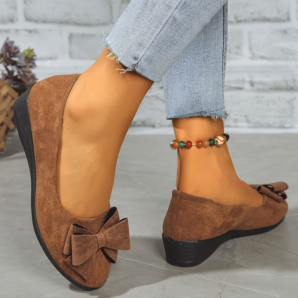 Maisie Wedge Ballet Flats | Women's Bow Slip-On Flats