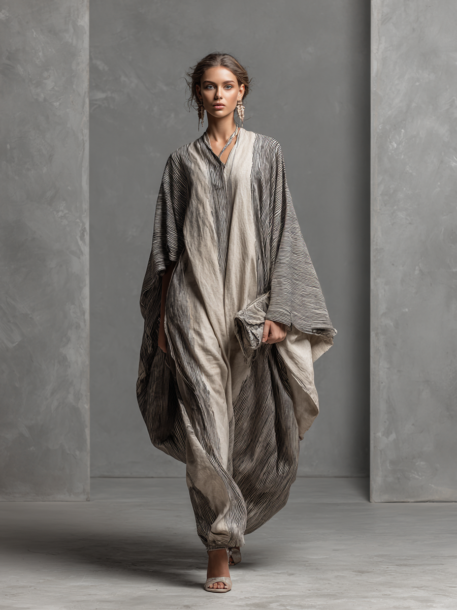 Eloise striped batwing maxi kaftan dress