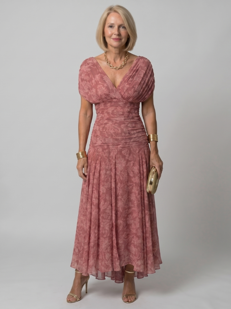 Portia draped off-shoulder ruched maxi dress