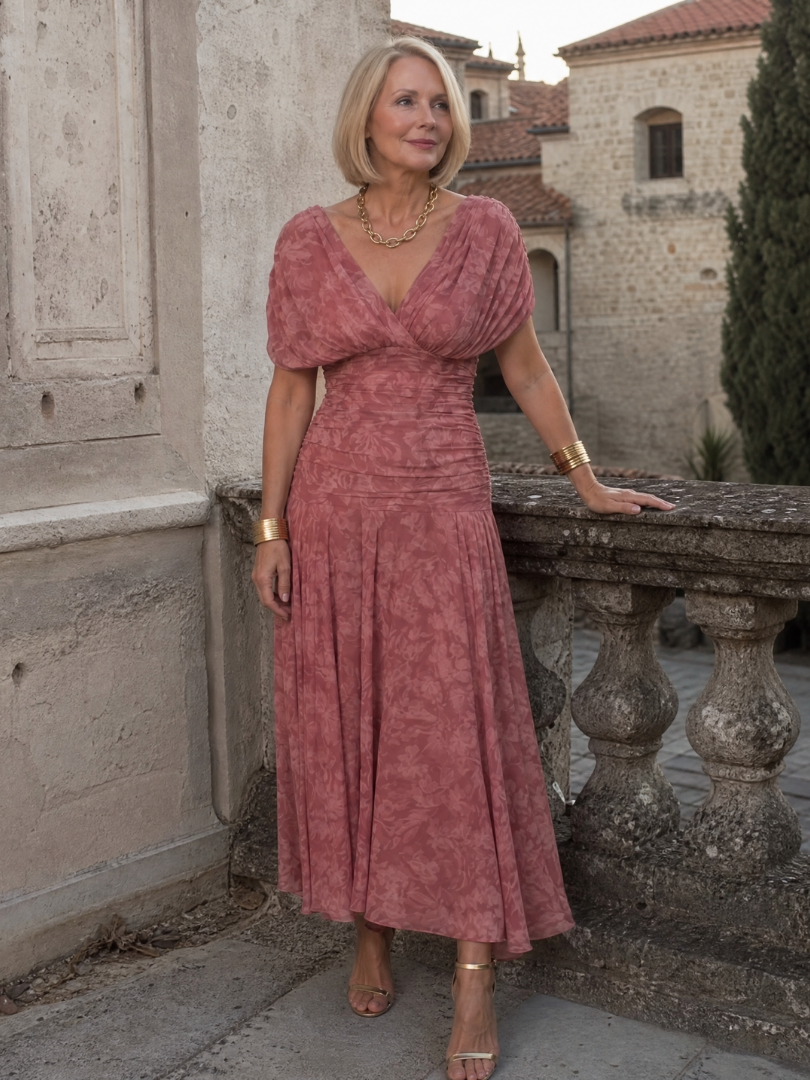 Portia draped off-shoulder ruched maxi dress