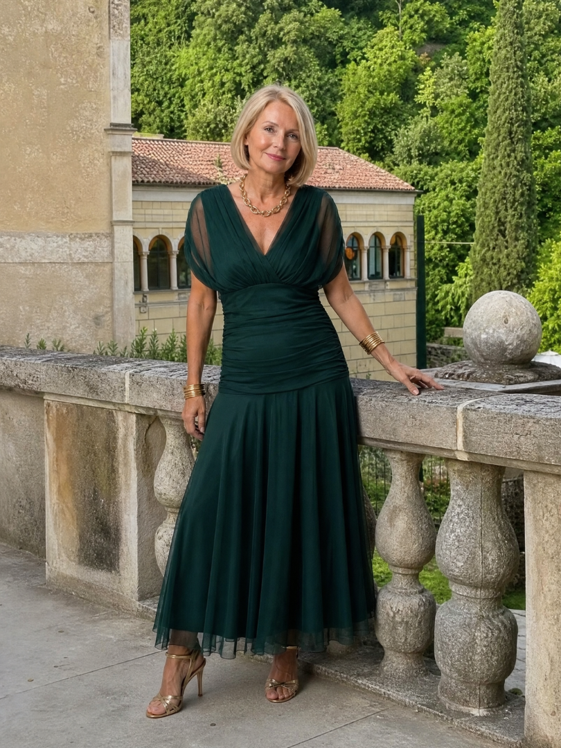 Portia draped off-shoulder ruched maxi dress
