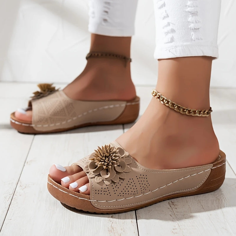 Flora Floral Wedge Sandals | Women's Slip-On Comfort Sandals