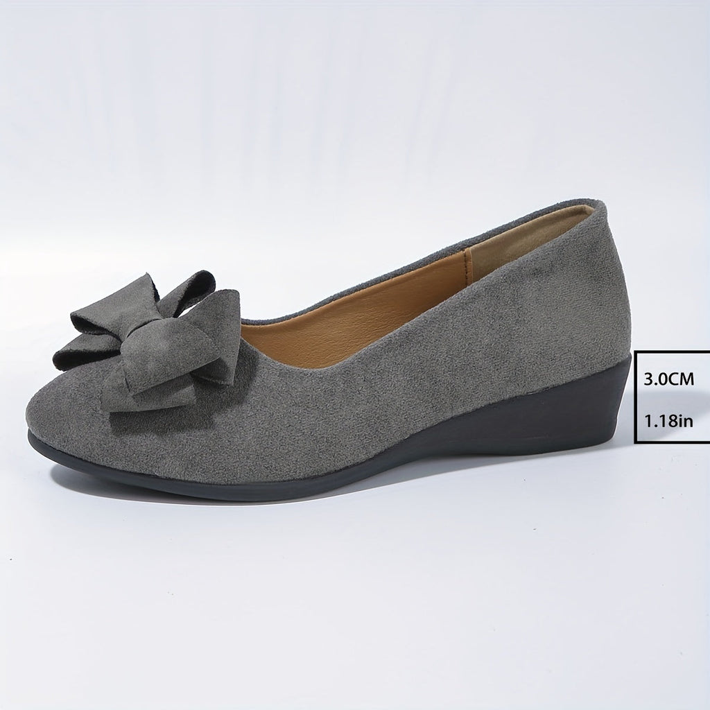Maisie Wedge Ballet Flats | Women's Bow Slip-On Flats
