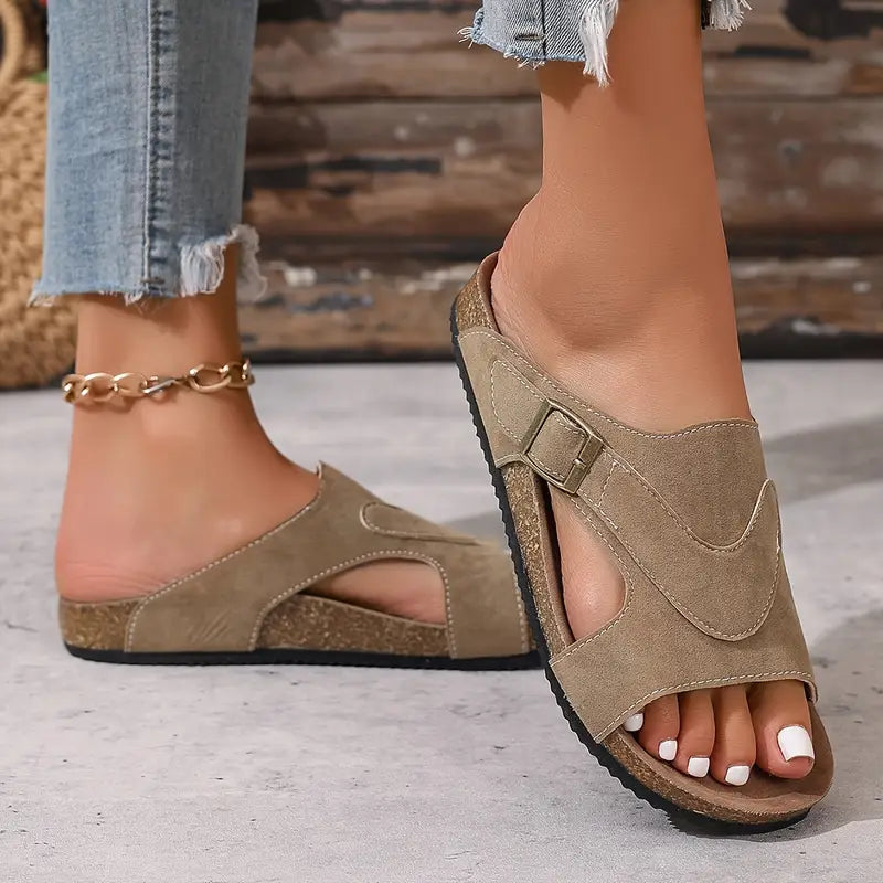 Lidiya Wide-Band Flat Sandals | Women's Slingback Comfort Sandals