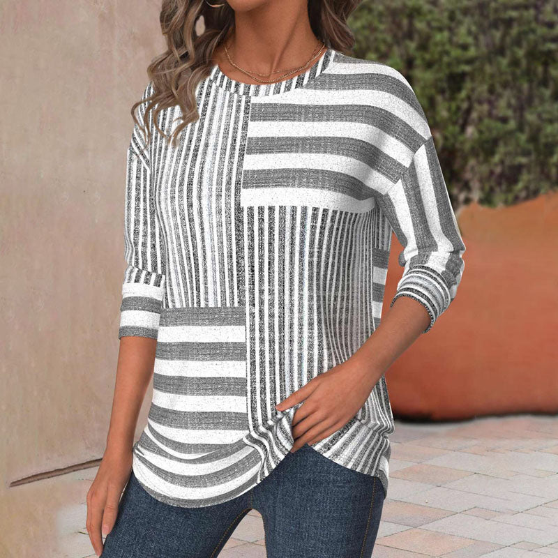 Tricia Colourblock Top | Women's Relaxed Long-Sleeve Stripe Top