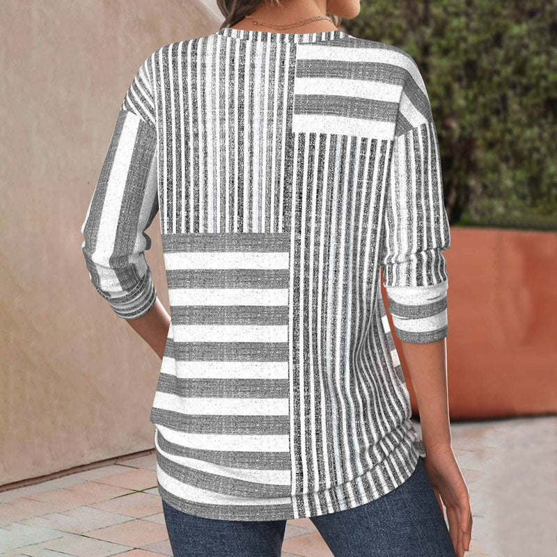 Tricia Colourblock Top | Women's Relaxed Long-Sleeve Stripe Top
