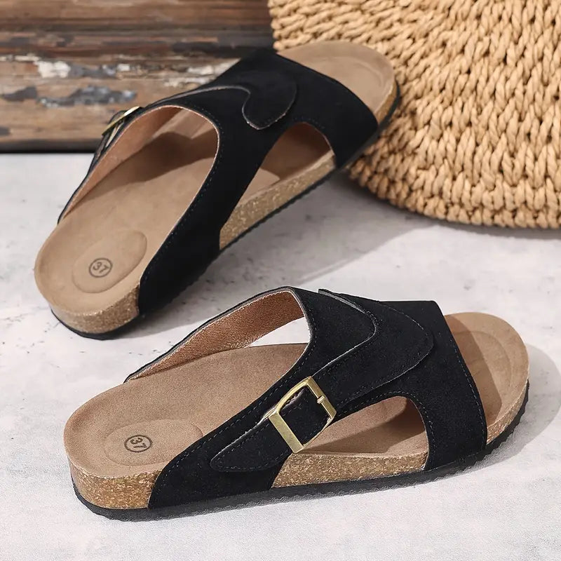 Lidiya Wide-Band Flat Sandals | Women's Slingback Comfort Sandals