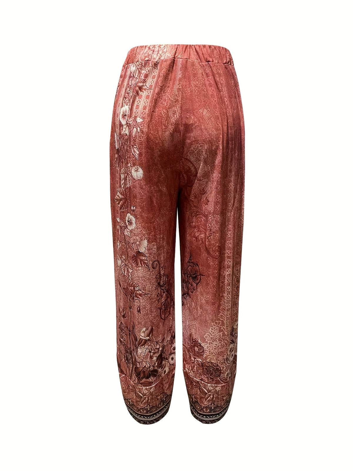 Ursula floral border print cropped harem pants