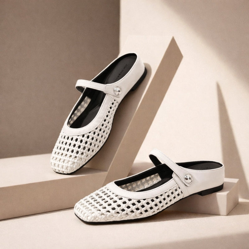Mira Woven Mule Flats | Women's Mary Jane Slip-On Shoes