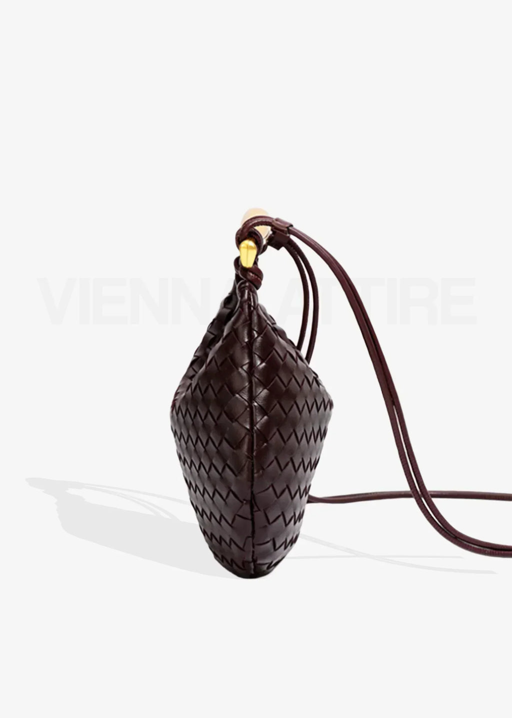 Minerva gold-tone bar woven crescent top-handle bag