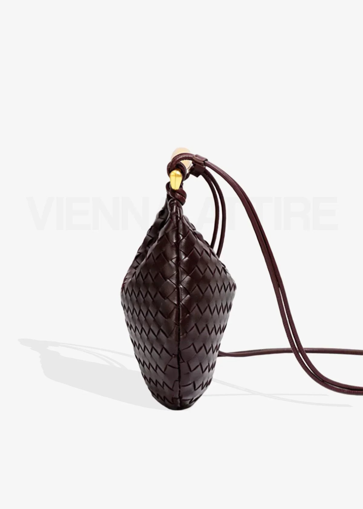 Minerva gold-tone bar woven crescent top-handle bag