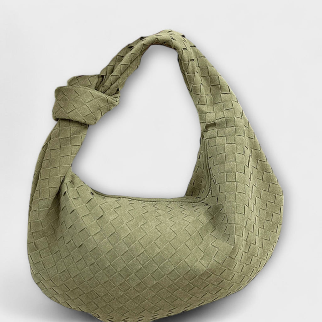 Millie knotted-handle woven hobo shoulder bag