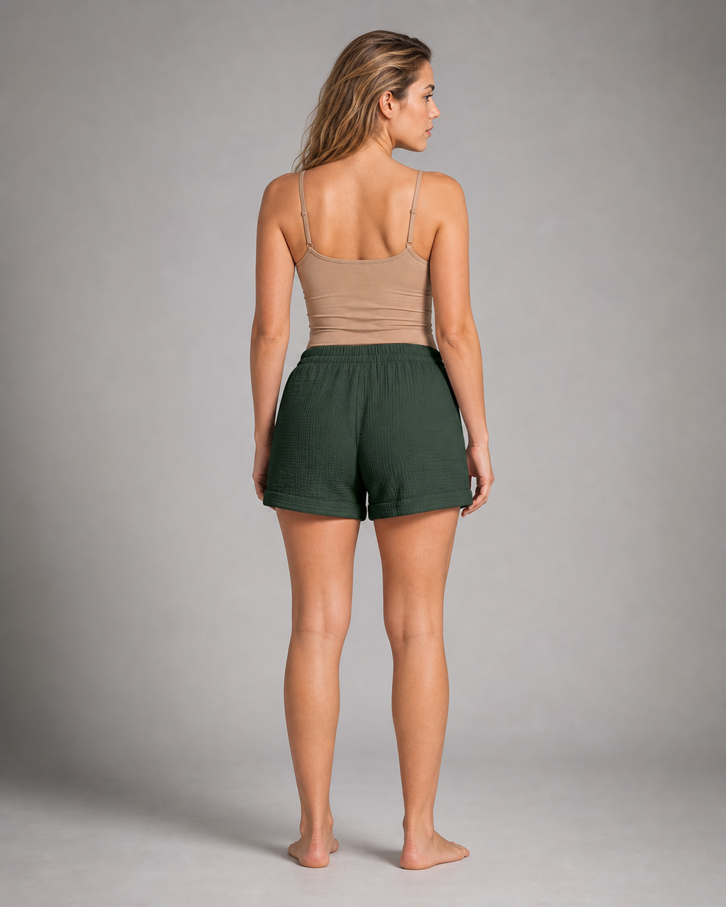Susan™ | Effortlessly Comfortable Summer Shorts — Green — back