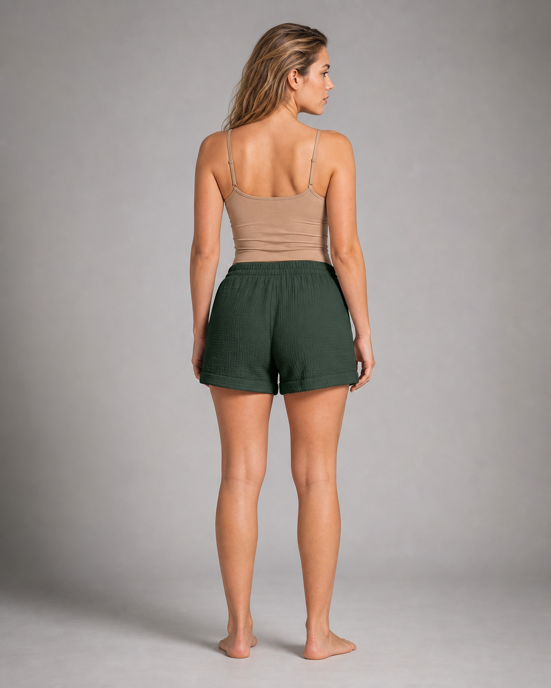 Susan™ | Effortlessly Comfortable Summer Shorts — Green — back