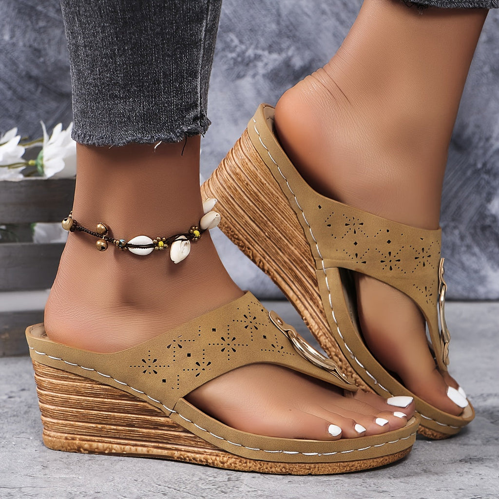Bianca Toe-Loop Flat Sandals | Women's Embellished Comfort Sandals