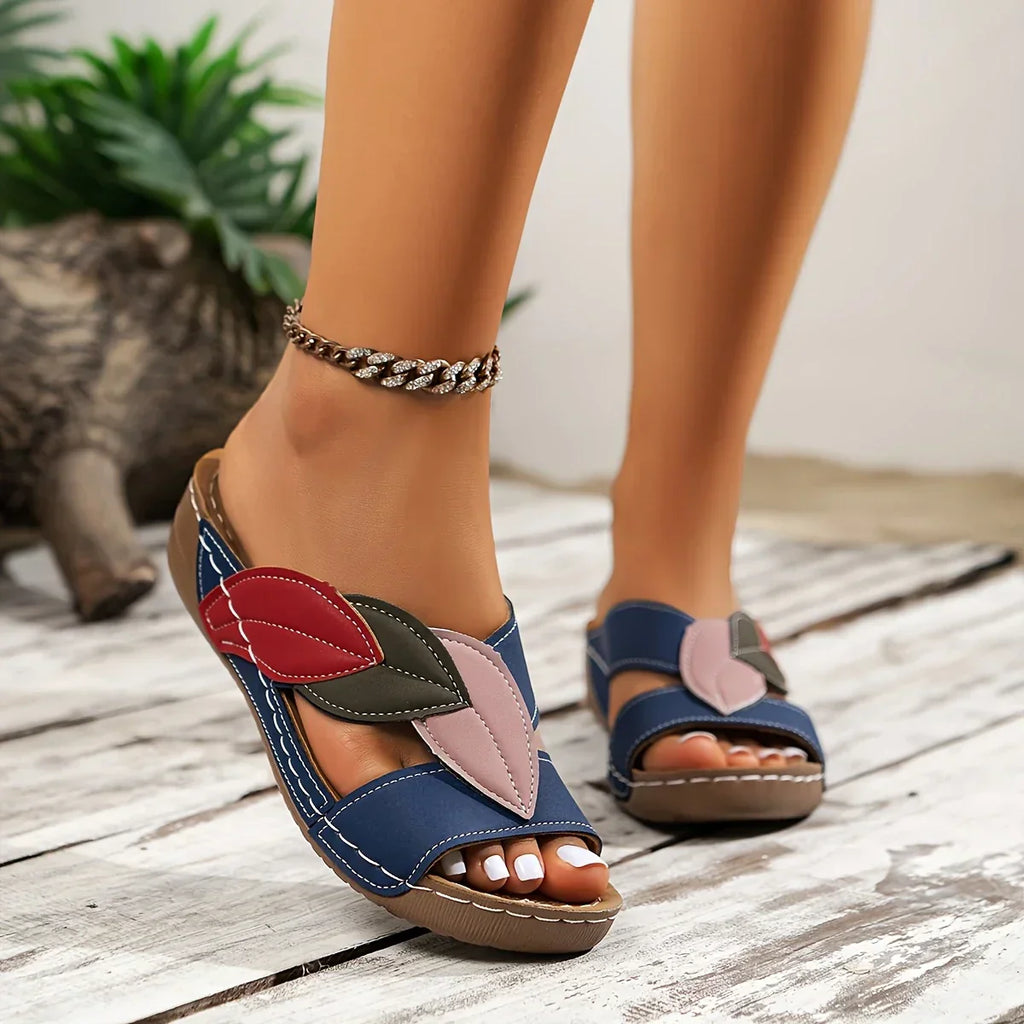Petra Patchwork Wedge Sandals | Women's Slip-On Comfort Sandals
