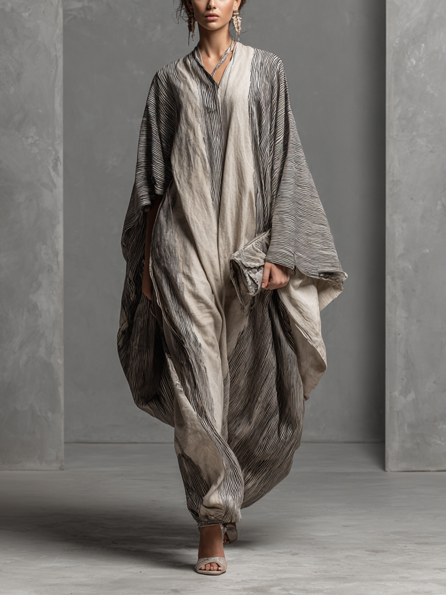 Eloise striped batwing maxi kaftan dress
