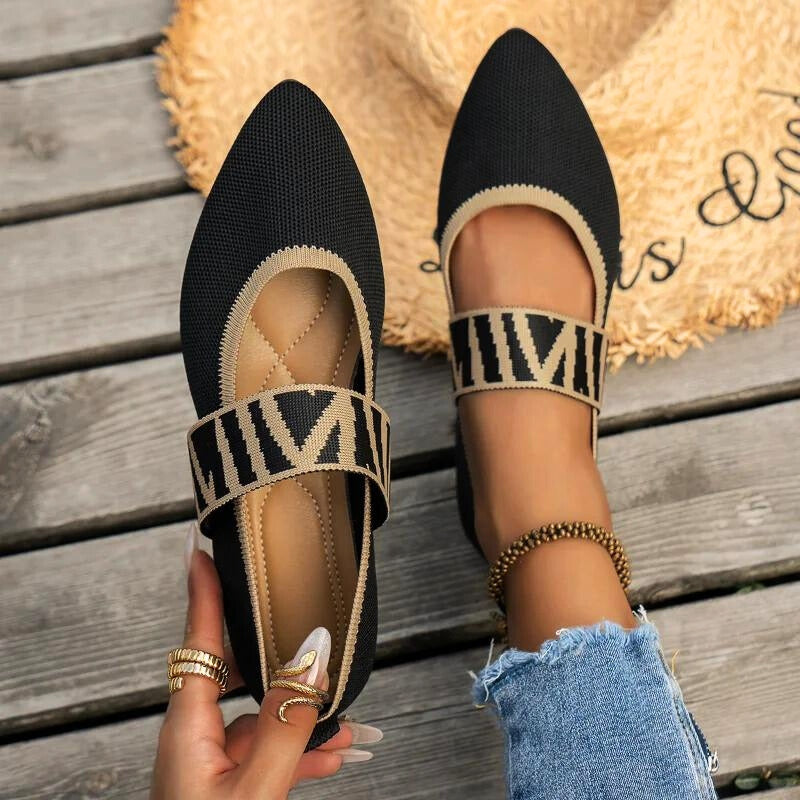 Elira Mary Jane Flats | Women's Pointed-Toe Strap Flats