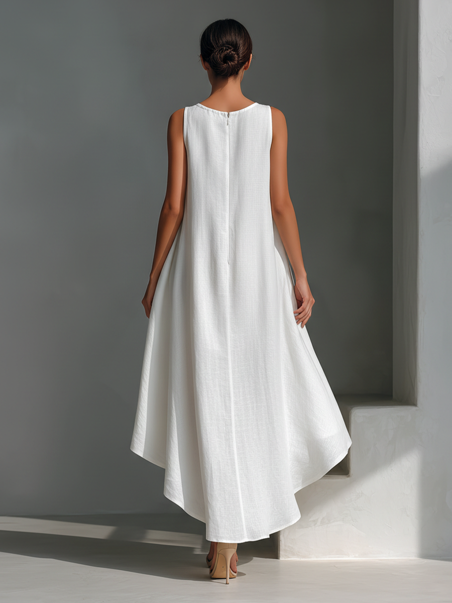 Leila sleeveless high-low dress