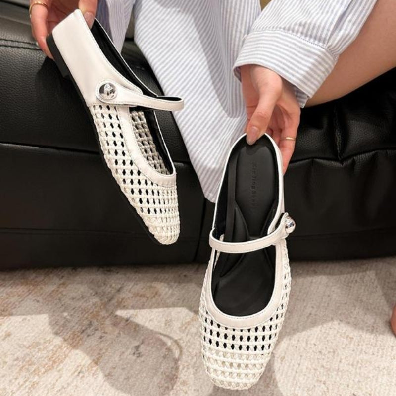 Mira Woven Mule Flats | Women's Mary Jane Slip-On Shoes