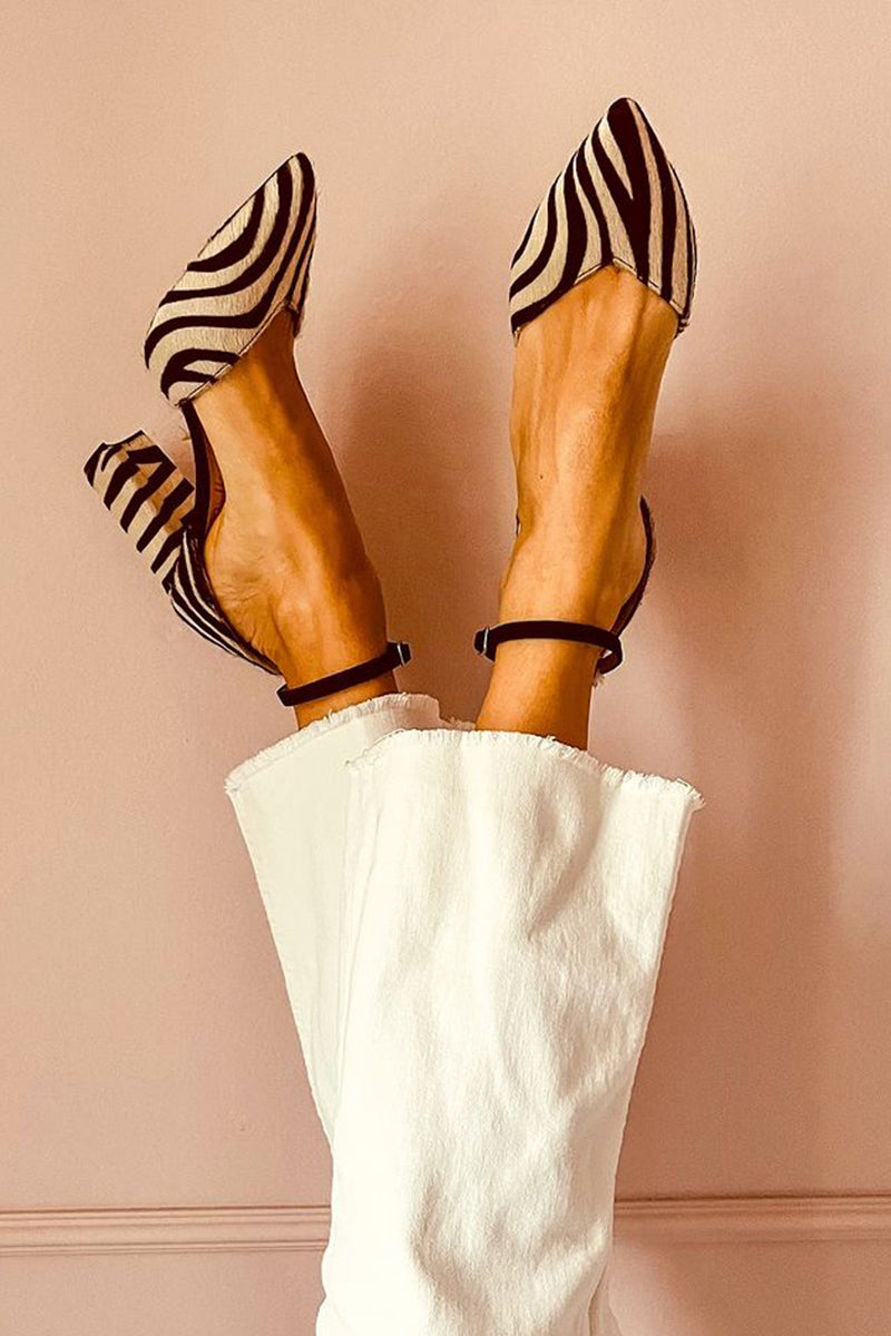Zebrina Zebra-Print Heeled Sandals | Women's Strappy Summer Sandals