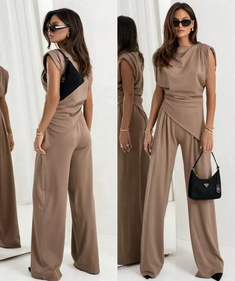 Khloe Two-Piece Set | Women's Elegant Wide-Leg Co-Ord