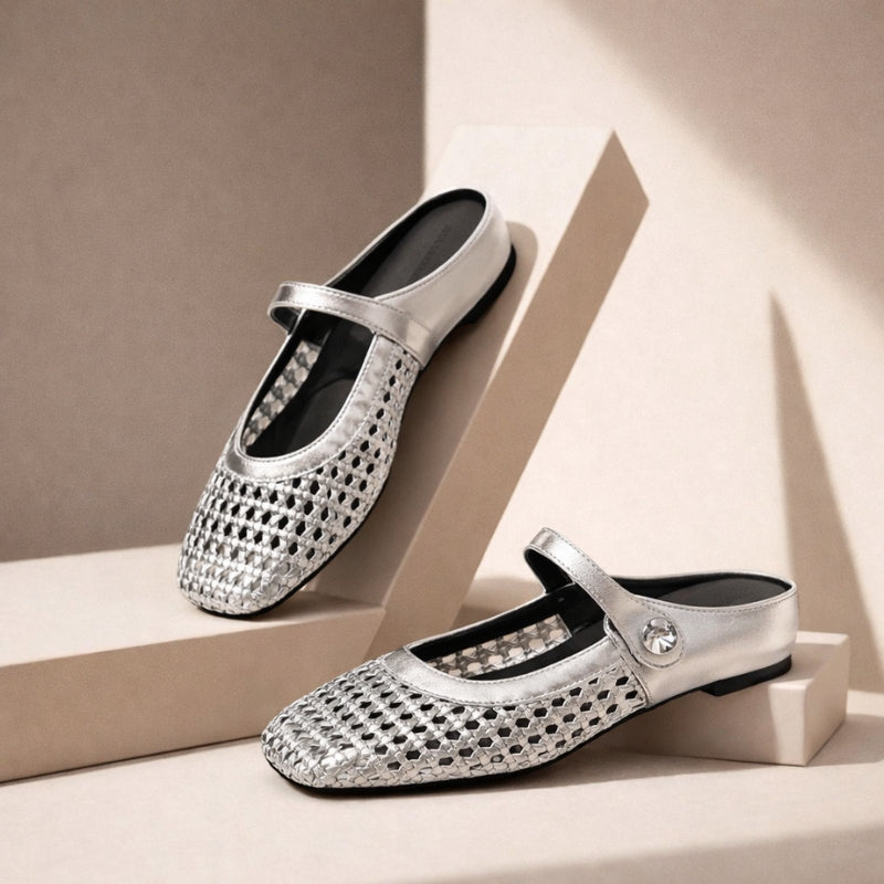 Mira Woven Mule Flats | Women's Mary Jane Slip-On Shoes