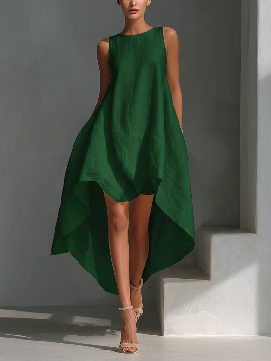 Leila sleeveless high-low dress
