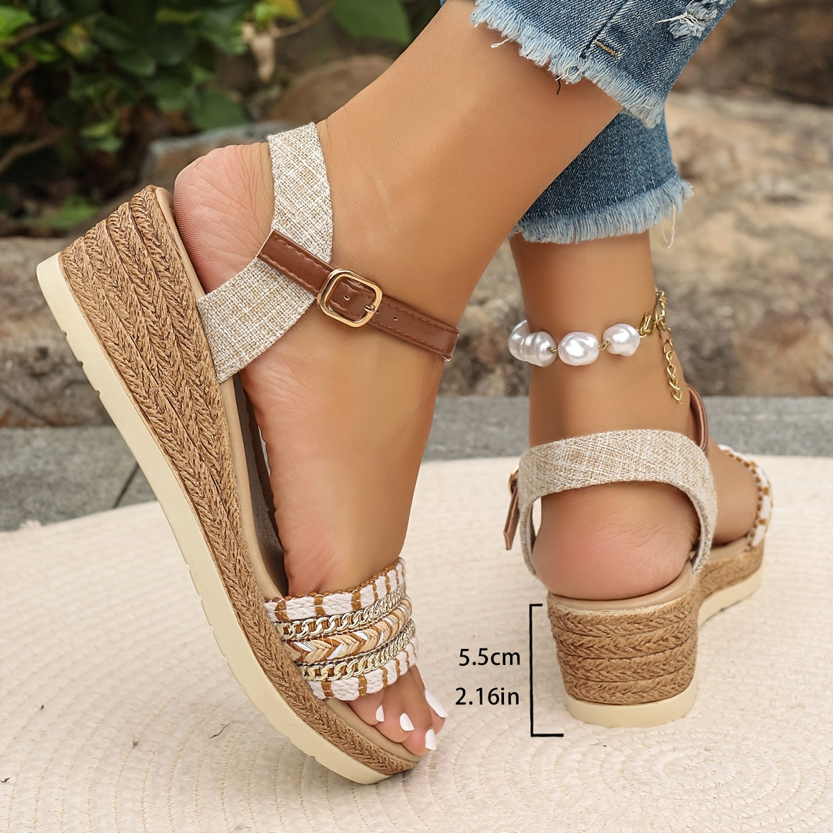 Amara Woven Wedge Sandals | Women's Espadrille Ankle-Strap Sandals