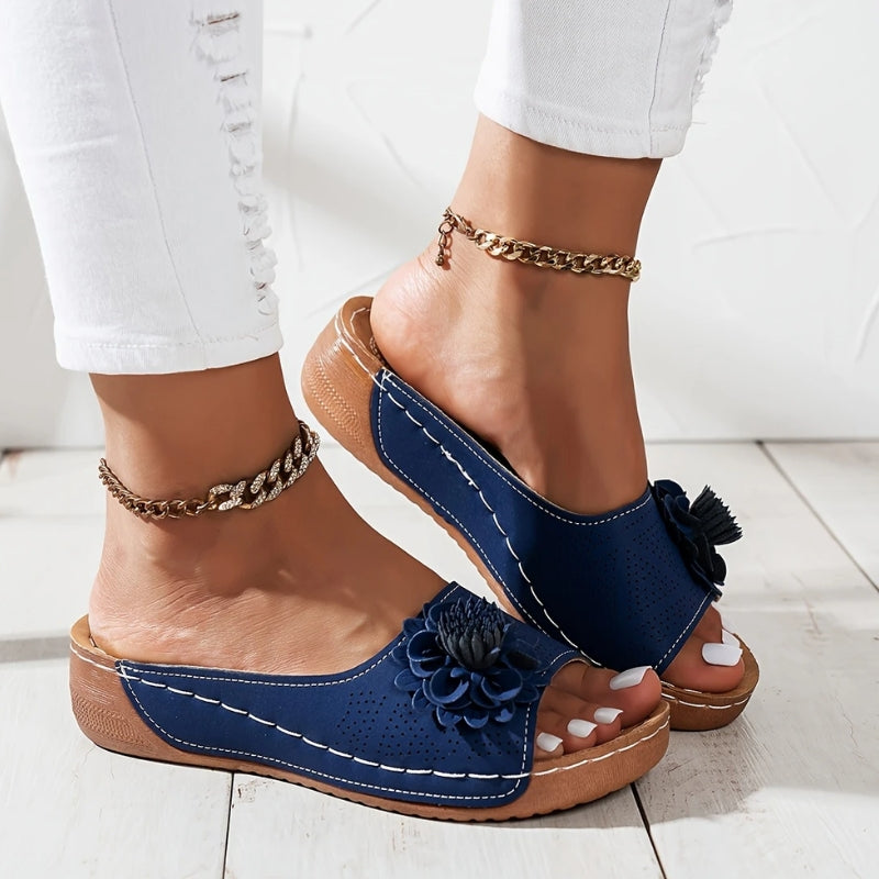 Flora Floral Wedge Sandals | Women's Slip-On Comfort Sandals