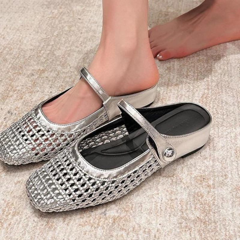 Mira Woven Mule Flats | Women's Mary Jane Slip-On Shoes