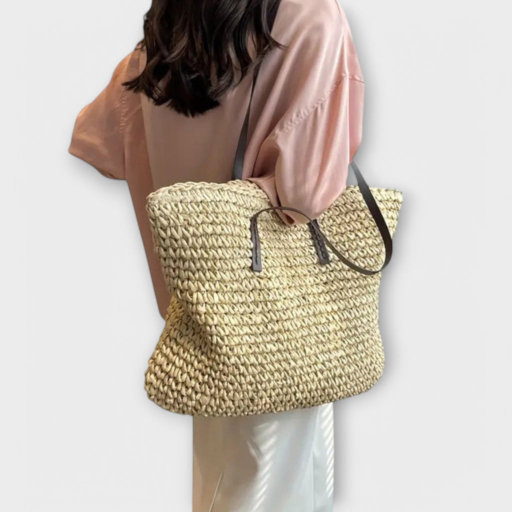 Orianne slouchy crochet weave shoulder tote bag
