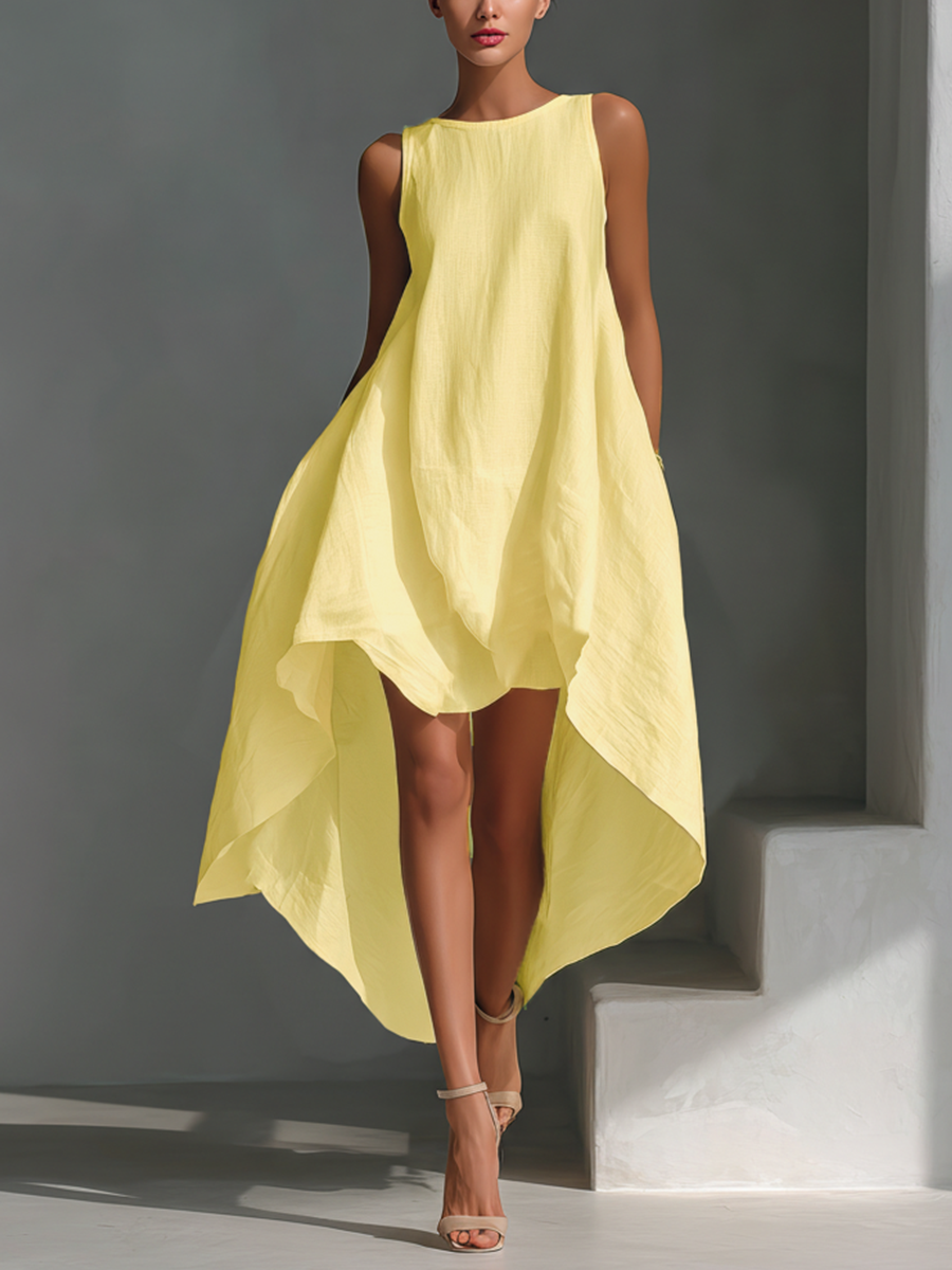 Leila sleeveless high-low dress