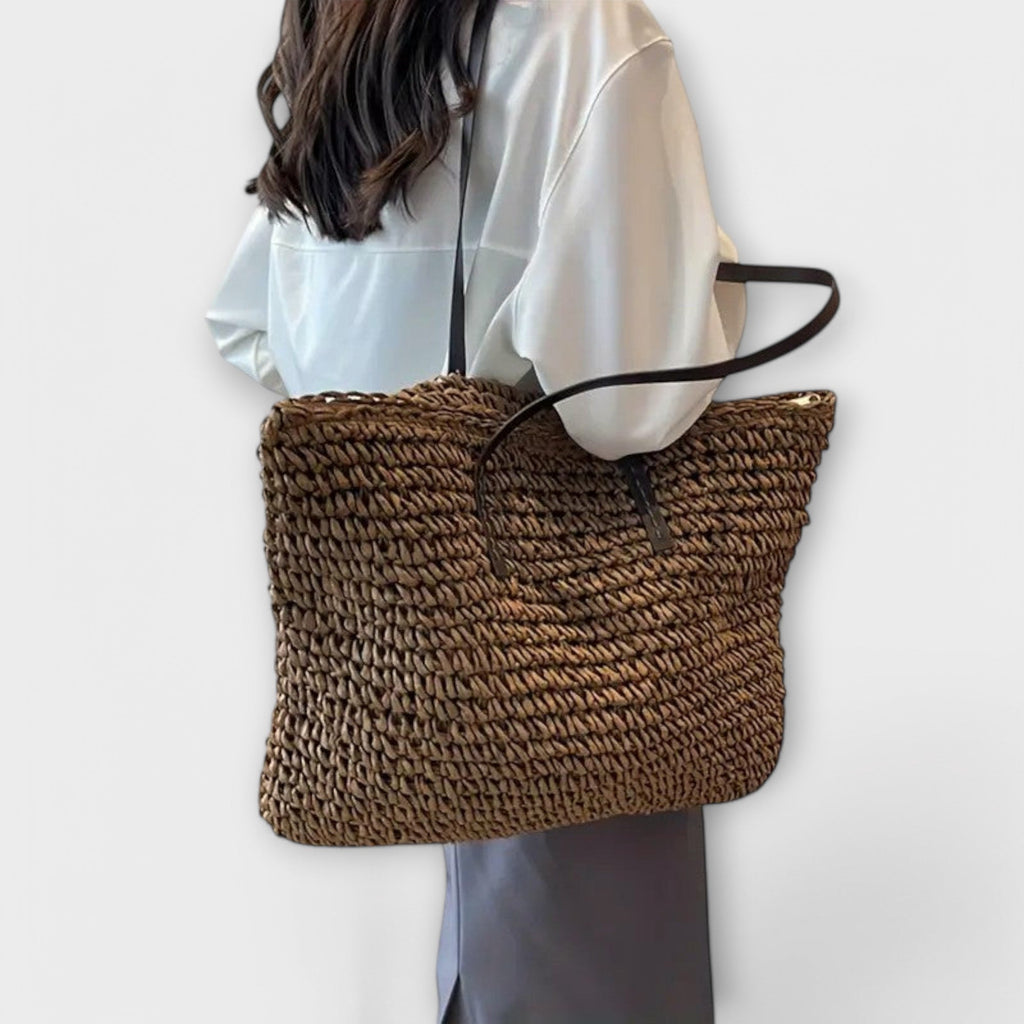 Orianne slouchy crochet weave shoulder tote bag